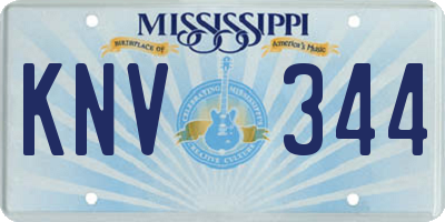 MS license plate KNV344