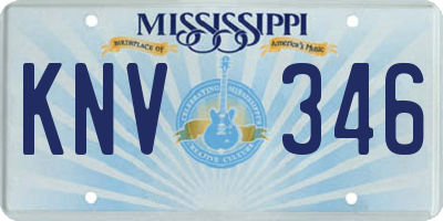 MS license plate KNV346