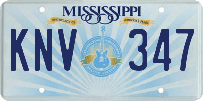 MS license plate KNV347