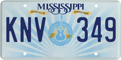MS license plate KNV349