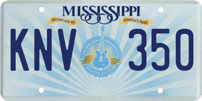 MS license plate KNV350