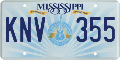 MS license plate KNV355