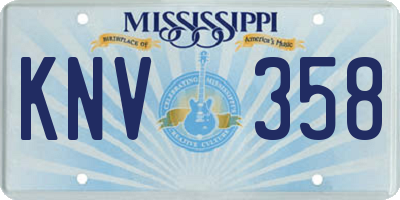 MS license plate KNV358