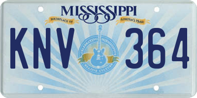 MS license plate KNV364