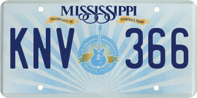 MS license plate KNV366