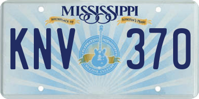 MS license plate KNV370