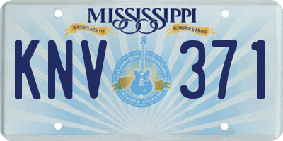MS license plate KNV371
