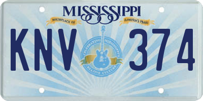 MS license plate KNV374