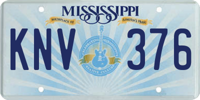 MS license plate KNV376