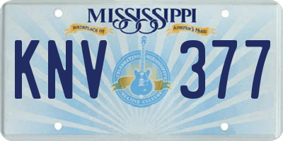 MS license plate KNV377