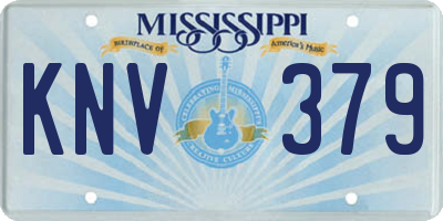 MS license plate KNV379