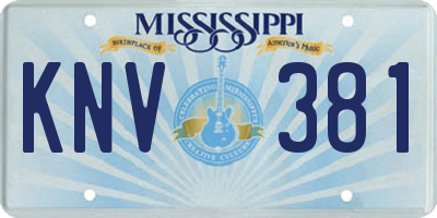 MS license plate KNV381