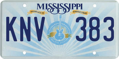 MS license plate KNV383