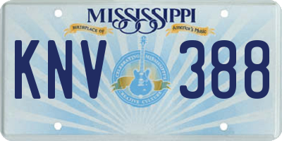 MS license plate KNV388