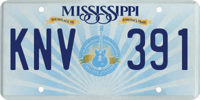 MS license plate KNV391