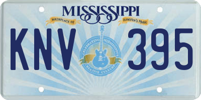 MS license plate KNV395