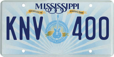 MS license plate KNV400