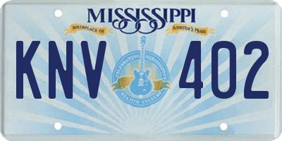 MS license plate KNV402