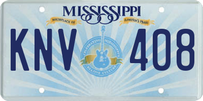 MS license plate KNV408