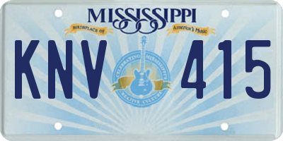 MS license plate KNV415