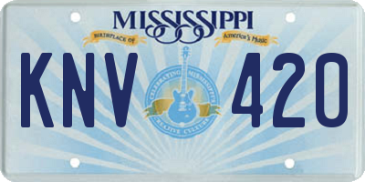 MS license plate KNV420