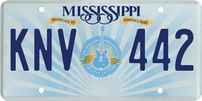 MS license plate KNV442