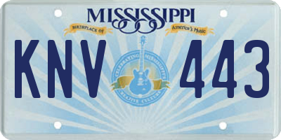 MS license plate KNV443