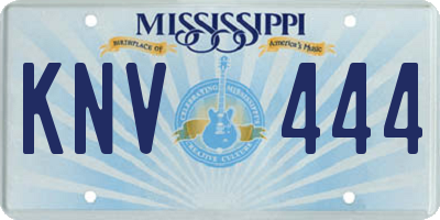MS license plate KNV444