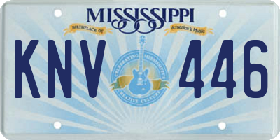 MS license plate KNV446