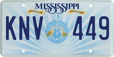 MS license plate KNV449