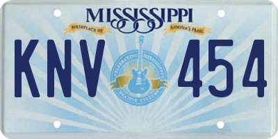 MS license plate KNV454