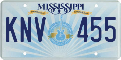 MS license plate KNV455