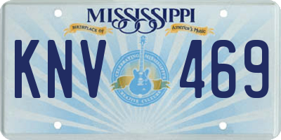 MS license plate KNV469