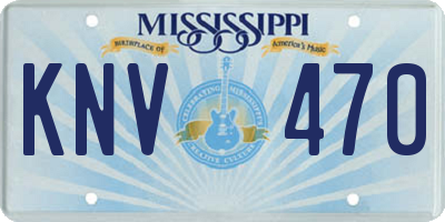 MS license plate KNV470