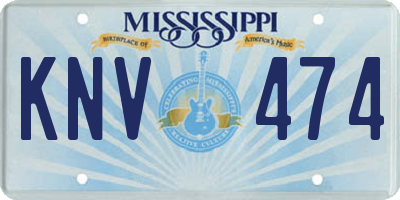 MS license plate KNV474