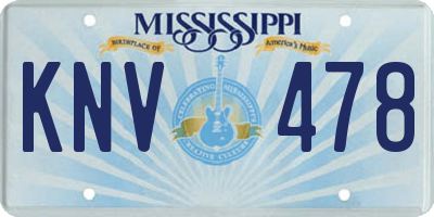 MS license plate KNV478