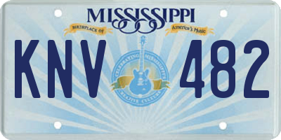 MS license plate KNV482
