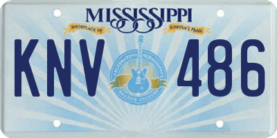 MS license plate KNV486