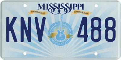 MS license plate KNV488