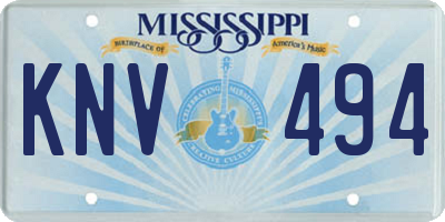 MS license plate KNV494