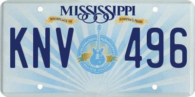 MS license plate KNV496