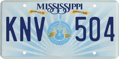 MS license plate KNV504