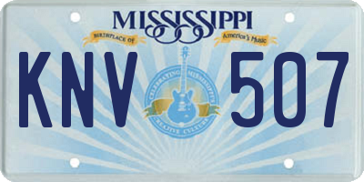 MS license plate KNV507