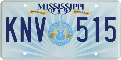 MS license plate KNV515