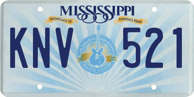 MS license plate KNV521