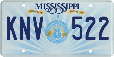MS license plate KNV522