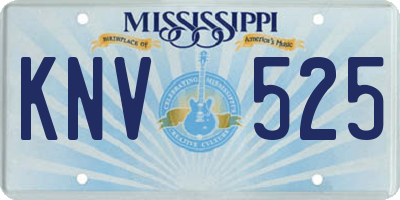 MS license plate KNV525