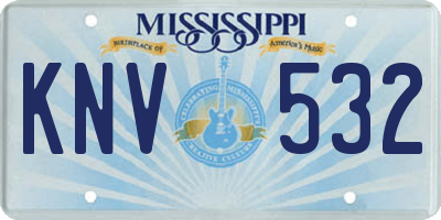 MS license plate KNV532