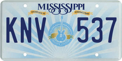 MS license plate KNV537