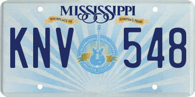 MS license plate KNV548